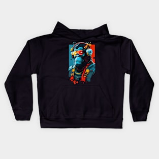 Anime Cyber Ape (Sci-Fi Ape Vintage Retro Future Design Cyberpunk Space Ape) Kids Hoodie